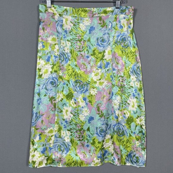 $358 Revolve Ronny Kobo Marlo Silk Blend Midi Skirt Size Medium M Jacquard Satin - Picture 4 of 15